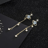 925 Silver Star Shaped Zircon Drop Earrings