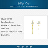 925 Silver Star Shaped Zircon Drop Earrings