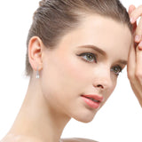 925 Silver Earrings Freshwater Pearl Zircon Wedding Party Jewelry