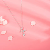 925 Silver Butterfly Zircon Pendant Necklace for Wedding