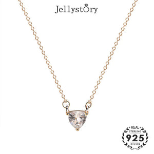 925 Silver Necklace with Zircon Pendant for Wedding Banquet