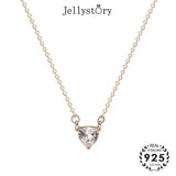 925 Silver Necklace with Zircon Pendant for Wedding Banquet