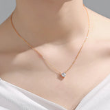 925 Silver Necklace with Zircon Pendant for Wedding Banquet