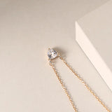 925 Silver Necklace with Zircon Pendant for Wedding Banquet