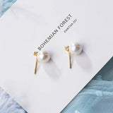 925 Silver Pearl Zircon Stud Earrings Wedding Party