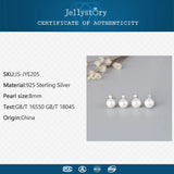 925 Silver Pearl Zircon Stud Earrings Wedding Party