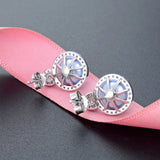 Freshwater Pearl Earrings 925 Sterling Silver Zircon Stud Jewelry