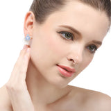 Freshwater Pearl Earrings 925 Sterling Silver Zircon Stud Jewelry