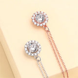 925 Silver Necklace with Zircon Charms Pendant for Wedding