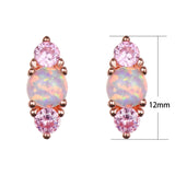 12mm Opal Stud Earrings 925 Silver Wedding Jewelry Oval Lady Party