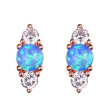 12mm Opal Stud Earrings 925 Silver Wedding Jewelry Oval Lady Party