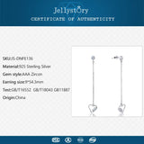 925 Silver Heart Zircon Drop Earrings Wedding Party