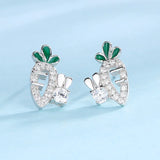 925 Sterling Silver Zircon Rabbit Stud Earrings