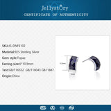 925 Silver Sapphire Stud Earrings Geometric Shape Women Wedding