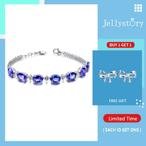 Silver 925 Bracelet with Sapphire Gemstone for Wedding Party