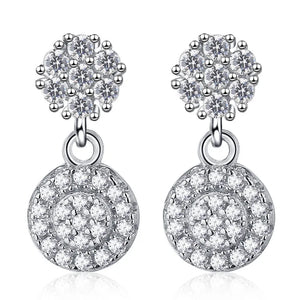 925 Sterling Silver Gemstone Drop Wedding Earrings 6.5*13.5mm