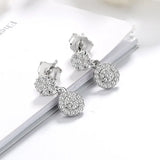 925 Sterling Silver Gemstone Drop Wedding Earrings 6.5*13.5mm