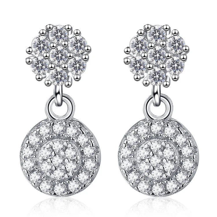 925 Sterling Silver Gemstone Drop Wedding Earrings 6.5*13.5mm