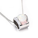 Jellystory 925 Silver Opal Gemstone Necklace for Women
