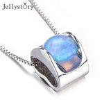 Jellystory 925 Silver Opal Gemstone Necklace for Women