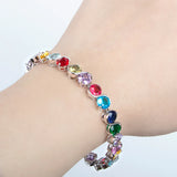 925 Silver Bracelet with Gemtones for Women Wedding Jewelry