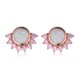 Opal Gemstone Stud Earrings for Women Wedding