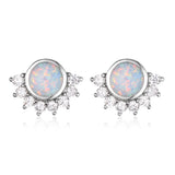 Opal Gemstone Stud Earrings for Women Wedding