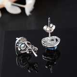 Heart Shaped Stud Earrings 925 Silver Jewelry Women Unique Design