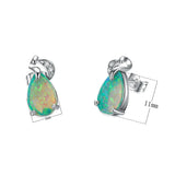 925 Sterling Silver Green Water Drop Unique Earrings