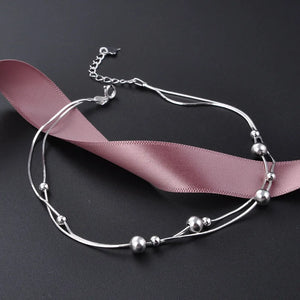 925 Sterling Silver Anklet Earrings Set