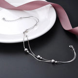 925 Sterling Silver Anklet Earrings Set