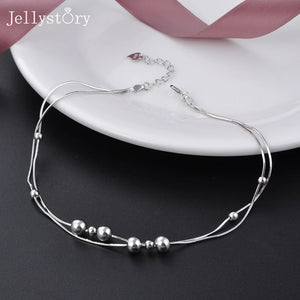 925 Sterling Silver Anklet Earrings Set
