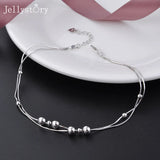 925 Sterling Silver Anklet Earrings Set