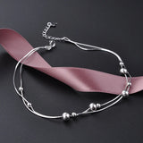 925 Sterling Silver Anklet Earrings Set