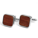 Wood Cufflinks Square&Round High Brown Men's Shirt Wedding Gift