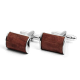 Wood Cufflinks Square&Round High Brown Men's Shirt Wedding Gift