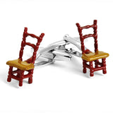 Stylish Plastic Chair Cufflinks for Men