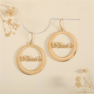 Custom Stainless Steel Name Hoop Earrings for Women