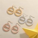 Custom Stainless Steel Name Hoop Earrings for Women