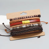 Vintage Multilayer Leather Bracelet For Men - 4 Pcs/set