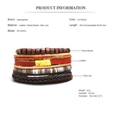 Vintage Multilayer Leather Bracelet For Men - 4 Pcs/set