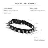 Gothic PU Leather Rivet Choker Belt Collar Necklace for Women