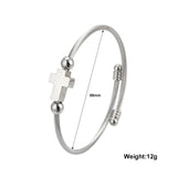 Jesus Cross Stainless Steel Cuff Bangle Mens Womens Religious Jewelry