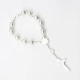 Vintage Jesus Cross Bracelet Sacred Mercy Saint Icons Beaded Religious Jewelry