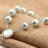Vintage Jesus Cross Bracelet Sacred Mercy Saint Icons Beaded Religious Jewelry
