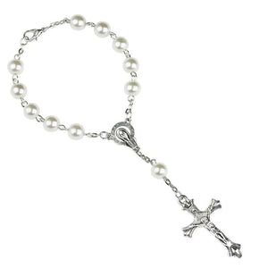 Vintage Jesus Cross Bracelet Sacred Mercy Saint Icons Beaded Religious Jewelry