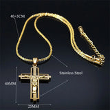 Jesus Cross Choker Necklace Stainless Steel