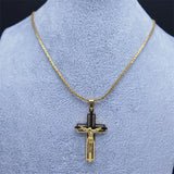 Jesus Cross Choker Necklace Stainless Steel
