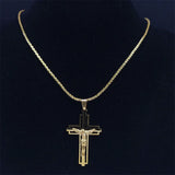 Jesus Cross Choker Necklace Stainless Steel