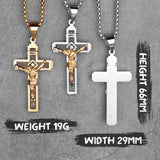 Jesus Cross Long Necklace Pendant Chain Stainless Steel Jewelry Gift